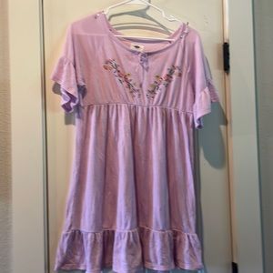 Girls Purple Floral Dress